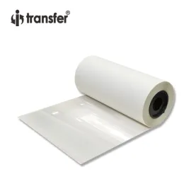 Paper Hot Peel DTF Roll Film 33cmx100m Single Side Matte Cold Peeling Heat Transfer T Shirt Glossy Printing Film