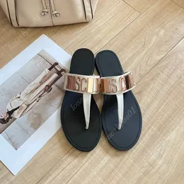 Designer tofflor thong sillbone drag mule lyxig platt sommarpool mo schino märke 3 färger av tofflor kvinnor sexiga tofflor