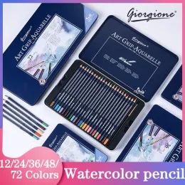 Pencils GIORGIONE Watercolor Pencil Set Triangular Hold Wood Drawing Colour Pencil Lapices De Colores Colouring School Art Supplies