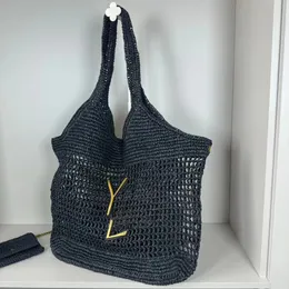 Bolsa de gama de gama sofisticada bolsa de praia ys saco de praia novo lafite grama tecida lcare saco de ombro de malha de crochê artesanal, além de compras grandes