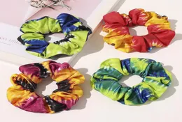 25 renk kadife saç scrunchies tiedye elastik saç bantları kargaşalı saç bağları ipler kız at kuyruğu tutucu saç pleuche şapkası m262797981