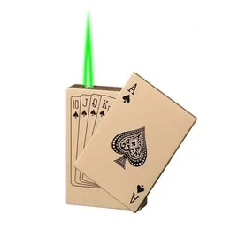 Kreative Spielkarten Ace of Spades Leichtere Butan Windproof gerade Metall -Lichter Jet Flamme Spaß Rauchermaterial