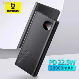 Mobiltelefon Power Banks Baseus 22.5W Power Bank 20000mah Portable Fast Charging PowerBank Type C PD Qucik Charge Extern Batteriladdare för iPhone 15 2443