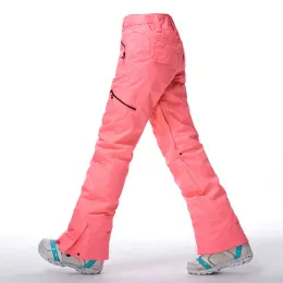 Pólos jeans textura calça neve de neve traje de snowboard use 10k de calça esportiva esportiva ao ar livre de inverno respirável à prova d'água para mulheres
