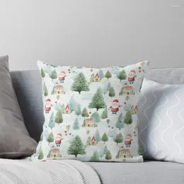 Kudde Jolly Christmas Seamless Watercolor Throw Luxury Sofa Pillows Pillow Case