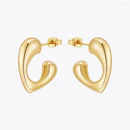 Studörhängen Enfashion Glossy Heart For Women Arets de Mujer 18K Gold Plated in Earings Fashion Jewelry Everydaywear E241526