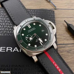 기계식 시계 다이빙 시리즈를위한 럭셔리 세트 PAM01287 44mm 직경의 남자 시계 어두운 방수 손목 시계 디자이너 아이리스 럭셔리 브랜드
