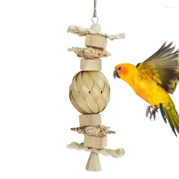 Andra fågelförsörjningar Toys Natural Wicker Rep Hängande flätad Budgie Chew Cage Multipurpose Cockatiel Toy Pet Stand Training Accessories