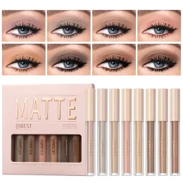 Sets QIBEST 8 Colors Matte Liquid Eyeshadow Kits Waterproof Lasting Matte Eye Shadow Set Blush Contour Makeup Shadow For Women