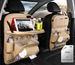 Organizzatore di auto 1pcs PU Portable in pelle portatile Borsa da viaggio per vassoio con spazzatura da tavolo pieghevole Can Pagni automatici3501758