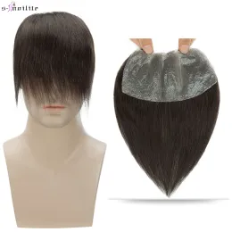 Toupees Snoilite Erkekler Hairline 13G Ön Erkek Saç Doğal Saç İnsan Erkek Değiştirme Sistemi 0.16mm PU Saç Yayını Görünmez Uzantılar