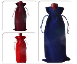 100pcllot Velvet Wine Bottle Covers Bags Flannel Flannel Party Prezentacja Pakowanie Opakowanie 85555955