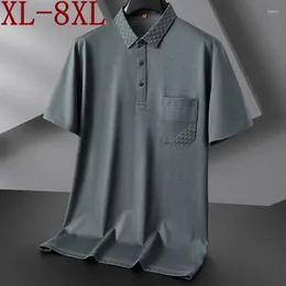 Herren Polos 8xl 7xl 6xl 2024 Sommer Fashion Design Polo Shirt Männer Tops High -End -Luxus -Herrenhemden mit Tasche Casual Camiseta Maskulina