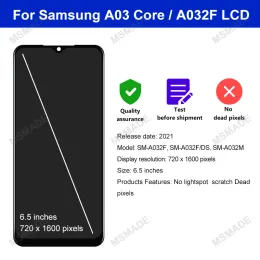 6.5 "Samsung Galaxy A03 Core LCD SM-A032F SM-A032F/DS SM-A032Mディスプレイパネルガラスタッチスクリーンデジタイザーアセンブリ