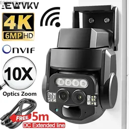 Outras câmeras CCTV ao ar livre ai Inteligente Wi-Fi Binocular 10x Optics Zoom 6MP Definição de alta definição Câmera de monitoramento de visão noturna IP66 impermeável Y240403