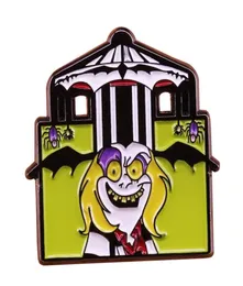 Retro 80s de terror BeetleJuice House Pinos de esmalte duro Filhote de cachorro de metal de metal Broche de jóias de moda jóias de jóias de lapela