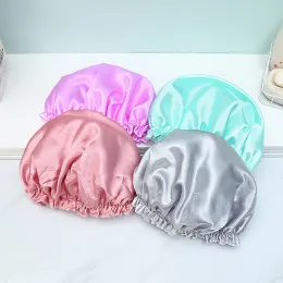 High Quality Shower Cap Double Layers Multifunctional Shower Hat For Women Hair Waterproof Breathable And Dust-proof Accessiorie