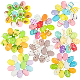 Decoração de festa 12pcs ovos de páscoa casa pendurado pingente ornamentos espuma colorida diy artesanato crianças presentes suprimentos