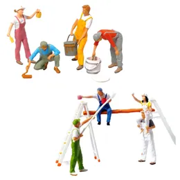 P8710 50-Piece HO Scale (1:87) Model Railroad Workers - Painted Plastic Figures, Approx. 20mm High - View #2