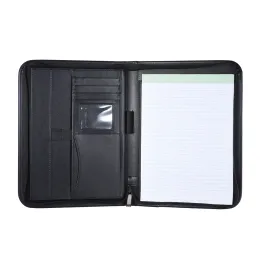 Padfolio A4 PU Leather Office Document Folder Multifunctiona Business Portfolio Padfolio Folder Folder Closure مع بطاقة عمل