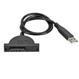 USB 2.0からMINI SATA II 7+6 13PINラップトップCD/DVD ROM Slimline Drive Converter Cable Screws Steady Style 1PCS