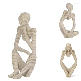 Dekorativa figurer Abstrakt skulpturstaty Tänkare Sandsten harts för El Home Desktop Bookhelf Office Decoration 9,82 tum