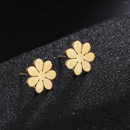 Brincos do garanhão Sipuris Trendy Doces Sweet para mulheres aço inoxidável aço coreano Flor Flower Party Ear Jewelry