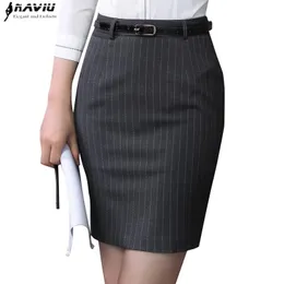 Naviu Spring Autumn Fashion Women Striped Skirt Elegant High Quality Formal Office Short Bottoms 240326