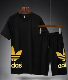 2021 MEN039S Tracksuit Sommerkleidung Sportswear zweiteilige T -Shirt -Shorts Brandstrecke Print Herren Sweatshirt Anzüge 7958736
