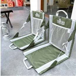 Möbler tryhomy camping strandstol pad bärbar golvstol med ryggstöd utomhus fällbar sittdyna vandring viksäte nytt