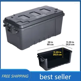 Stume da stoccaggio Sportsman's Trunk Black Black 68 quart Lock Plastic Box Organizzatore da viaggio in scatola