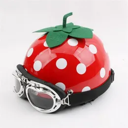 2020 New Summer Strawberry Cartoon Motorcycle Helmet ABS Lovely Half Face Helmets Four Seasons General Women Size241K3911044