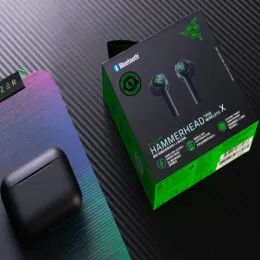 Hörlurar razer hammerhead true x trådlöst spel öronsnäckor låg latens bluetooth 5.2 tws svart smart touch sport hörlurar hörlurar hörlurar