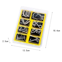 8pcs/set metal Montessori Puzzle Wire IQ Mind Brain Teaser zwiastuny dorosłych interaktywne grę zwalniają zabawki edukacyjne