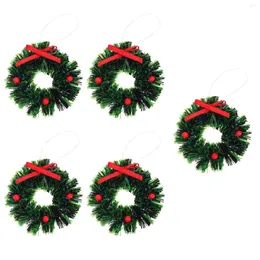 Fiori decorativi 5 pezzi decorazioni natalizi ghirlande artigianali fingono del festival modello di scena in miniatura sospesa