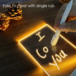Hinweis Board Creative LED Night Light Note Board Rewritable Message Board mit warmem, weichem Licht USB Power Holiday Gift für Kinder