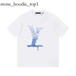 Louies Vuttion luksusowa modna marka designerka T -koszula męska koszulka Wysokiej jakości bawełniana litera drukowana damska koszulka Louies Louies