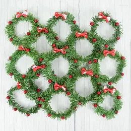 Decoração de festa 5pcs 10cm de Natal Artificial Graceto de seda verde Ringue de peixe -arame de chapas de arame Falsas Berrias Diy Decoração Floral Home