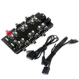 Placa-mãe do computador ide 1 a 6 pwm/argb hub 4 pinos ventilador hub 5v 3 pinos rgb hub