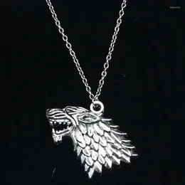 Ketten 20pcs Mode Halskette 32x44mm und Feuer Dire Wolf Pendant Short Long Damen Männer Colar Geschenkschmuck Hals