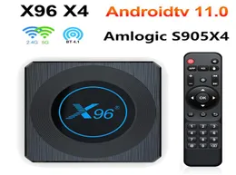 Android 11 TV Box x96 x4 Amlogic S905x4 4G 64GB RGB Light TVbox Support Av1 8K Dual WiFi BT41 32 GB Set Topbox x96x440477793