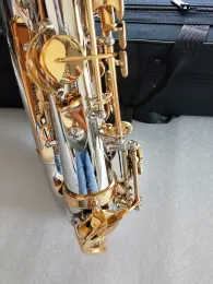 Real strzał zupełnie nowy saksofon altowy A-W037 Nikiel plastowany Gold Key Super Professional Wysokiej jakości saks