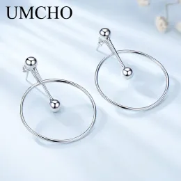 Kolczyki Umcho Solid 925 Srebrne kolczyki dla kobiet okrągłe kolczyki dla kobiet imprezę Wedding Wedding Fashion Fine Biżuteria