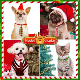 Abbigliamento per cani 10pcs carini a prua di Natale cravatta cucciolo di papi per gatti animali domestici che curano accessori per animali domestici