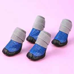 Собачья одежда 4pcs Pet Foot Cover Set Shoes Fastener Tape