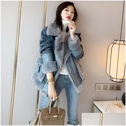 Giacche da donna Luxury Warm Winter Furce Coat per donne Lalambswool Ostrewear Denim Snow Wear Female 201029 App Drople Deliver Dha84