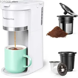 Producenci kawy Famiworths Mini Cafy Maker Pojedynczy serwuj jeden filiżankę na kpar kparatów kawa od 6 do 12 uncji Brew Rozmiar Biały Y240403