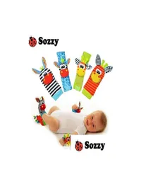 Bebek oyuncak sozzy çorap oyuncaklar hediye peluş bahçe böcek bilek çıngırak 3 stil eğitim sevimli parlak renk drop dağıtım hediyeleri öğrenme E3031245