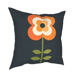 Pillow Retro Flower Orange Charcoal Case Decoration Modern Abstract Cover Throw For Sofa Double-sided Printing