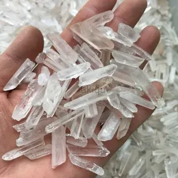 Massage Stones Rocks 100% Natural Clear Quartz Healing Crystal Point Wand Energy Stone Raw Rock Mineral Specimen Home Decor 240403